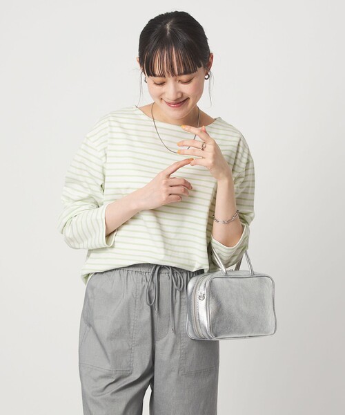 3点分グリーンレーベルリラクシング　長袖カットソー　ボーダー　ホワイトブラック green label relaxing（グリーンレーベルリラクシング） tシャツ