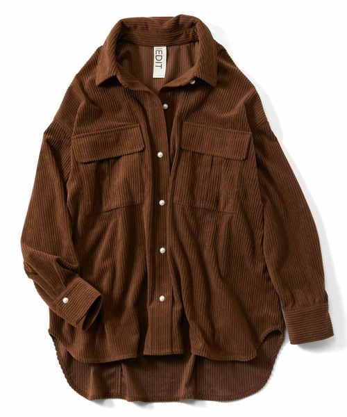 「IEDIT」 長袖シャツ XXX-LARGE ブルー レディース_画像7