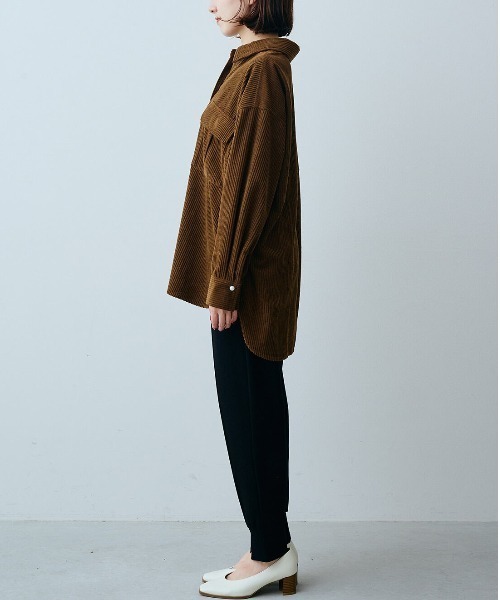 「IEDIT」 長袖シャツ XXX-LARGE ブルー レディース_画像9