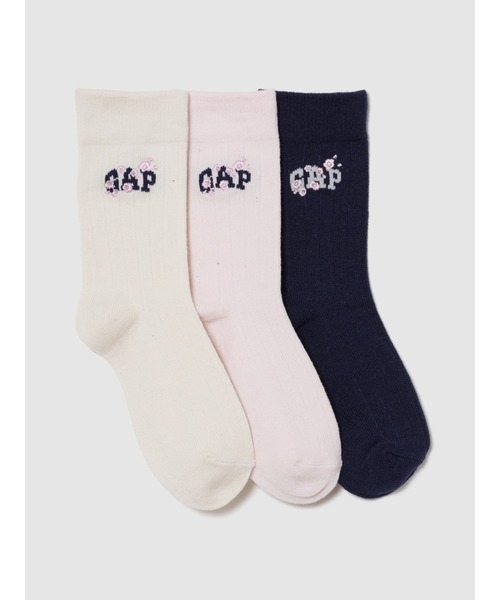 GAP（ギャップ） 靴下 SAKURA GAPロゴ ソックス 3足セット (キッズ