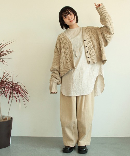 「Crisp」 コーデュロイパンツ FREE ブラウン レディース_画像2