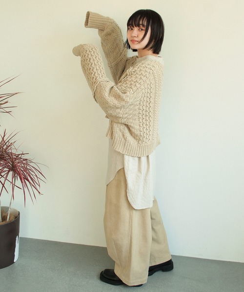 「Crisp」 コーデュロイパンツ FREE ブラウン レディース_画像3