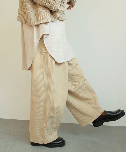 「Crisp」 コーデュロイパンツ FREE ブラウン レディース_画像4