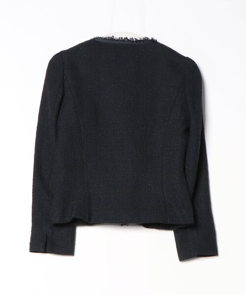 「B:MING by BEAMS」 ノーカラージャケット S ネイビー レディース_画像2