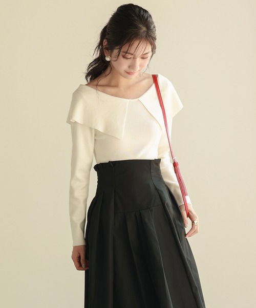 「SAISON DE PAPILLON」 長袖ニット L ホワイト レディース_画像5