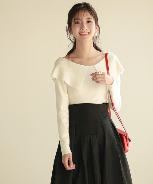 「SAISON DE PAPILLON」 長袖ニット L ホワイト レディース_画像8