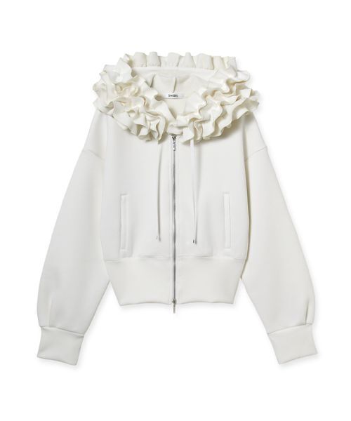 SNIDEL（スナイデル） パーカー フリルショートジップパーカー