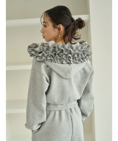 SNIDEL（スナイデル） パーカー フリルショートジップパーカー