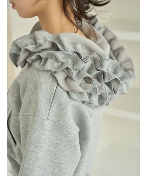 SNIDEL（スナイデル） パーカー フリルショートジップパーカー