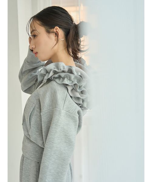 SNIDEL（スナイデル） パーカー フリルショートジップパーカー