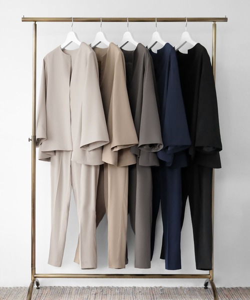 「Flolia」 パンツスーツ M ネイビー レディース_画像4