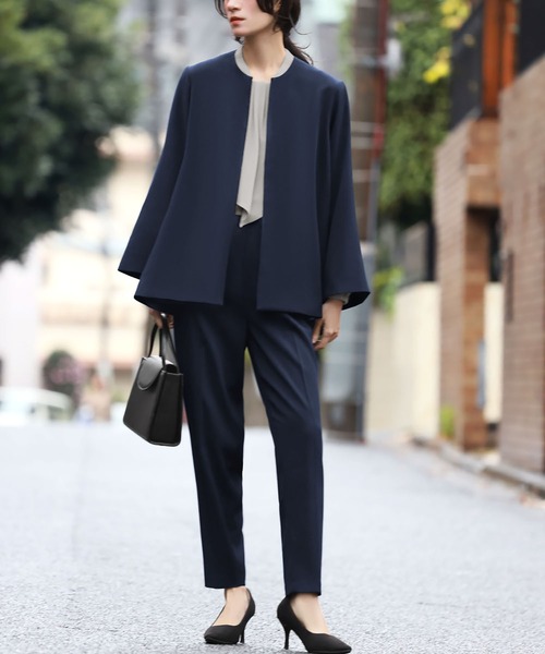 「Flolia」 パンツスーツ M ネイビー レディース_画像8