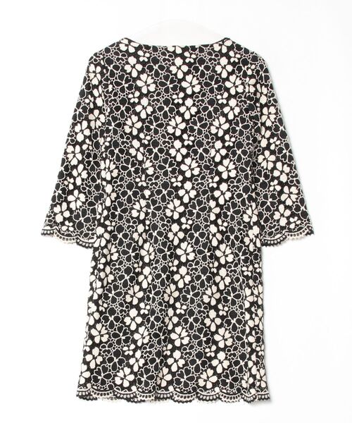 「Milly」 花柄7分袖ワンピース - ブラック レディース_画像2