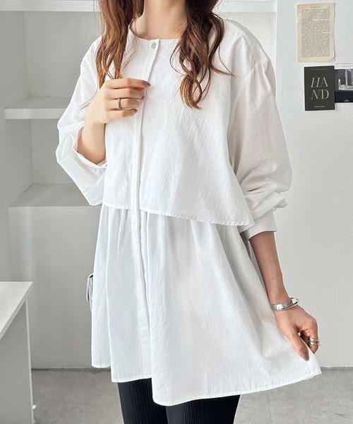 「GeeRA」 長袖チュニック LARGE ブラック レディース_画像4