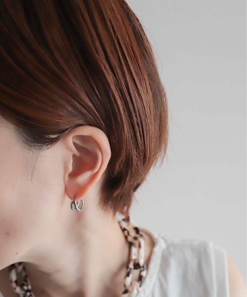 ピアス ステンレスダブルラインミニピアス レディースの画像