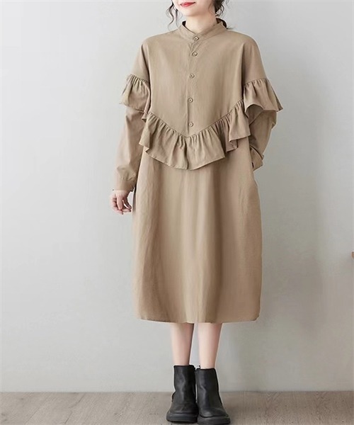 「FREE STYLISTS」 長袖ワンピース X-LARGE ブラック レディース_画像7