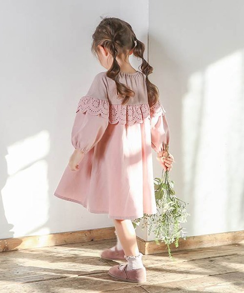 「Biquette Club」 「KIDS」長袖ワンピース 120cm ベージュ キッズ_画像7