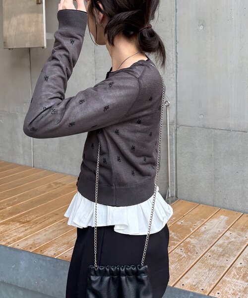 新品タグ付き カプリシューレマージュ 【前後2WAY】アシメフリルロンT CAPRICIEUX LE'MAGE（カプリシューレマージュ） tシャツ 「前後2WAY