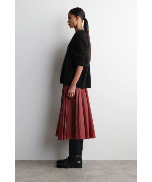 「COS」 フレアスカート 36 レッド レディース_画像4