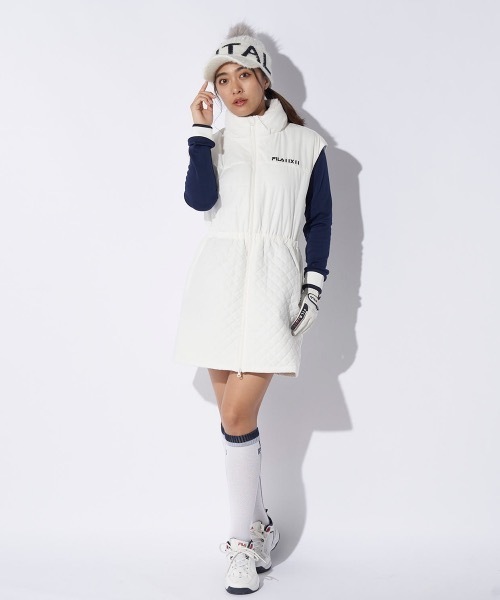 「FILA GOLF」 ノースリーブワンピース MEDIUM オフホワイト レディース_画像4
