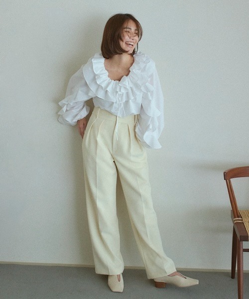「FRAY I.D」 長袖ブラウス ONE SIZE ホワイト レディースの画像