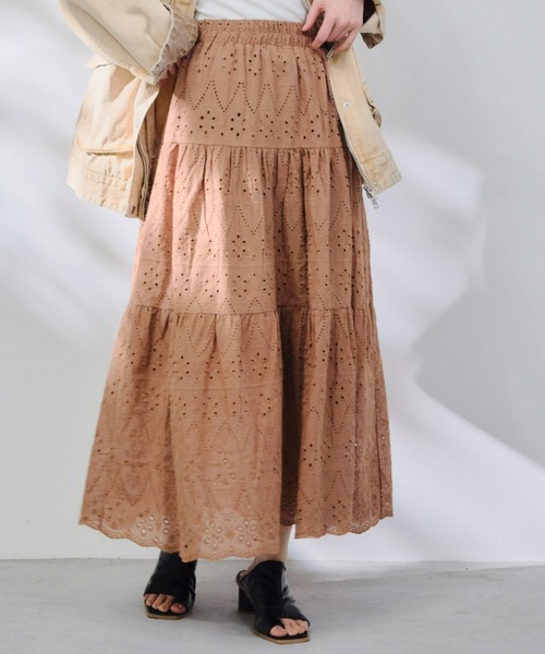 P.V.T スカート コットンレースティアードスカート : ZOZOTOWN Yahoo