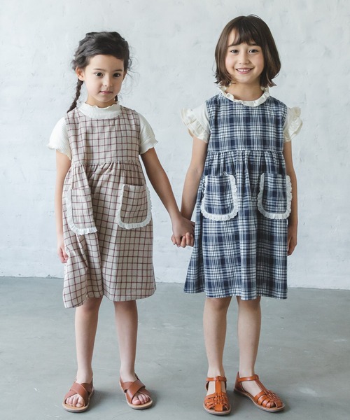 「pairmanon」 「KIDS」ノースリーブワンピース 90 マスタード キッズ_画像7