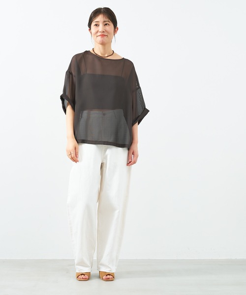 「MICA&DEAL」 デニムハーフパンツ 38 サックスブルー レディース_画像2