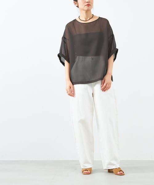 「MICA&DEAL」 デニムハーフパンツ 38 サックスブルー レディース_画像3