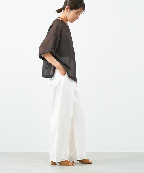 「MICA&DEAL」 デニムハーフパンツ 38 サックスブルー レディース_画像4