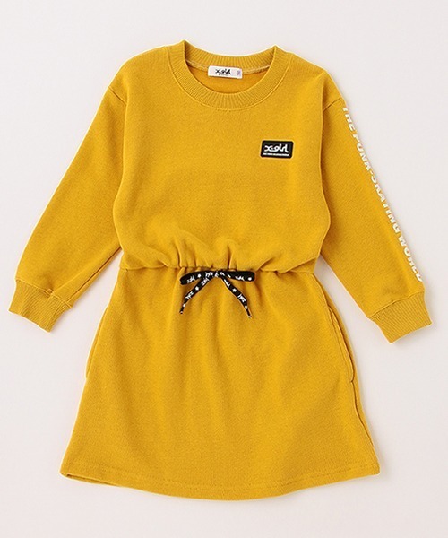 「X-girl Stages」 「KIDS」ニットワンピース 130cm イエロー キッズ_画像4