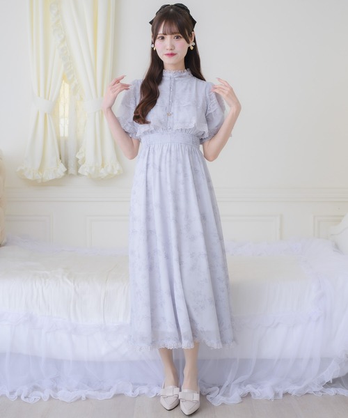 TadashiShoji シースルーレース プリーツケープチュール ワンピース クチュールバイロジータ ワンピース 「新色ピンクが登場」ケープロング