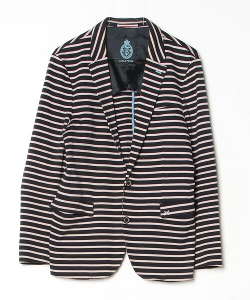 LOVELESS ストライプジャケット GUILD PRIME ネイビー M GUILD PRIME（ギルトプライム） テーラードジャケット LARGE ベージュ