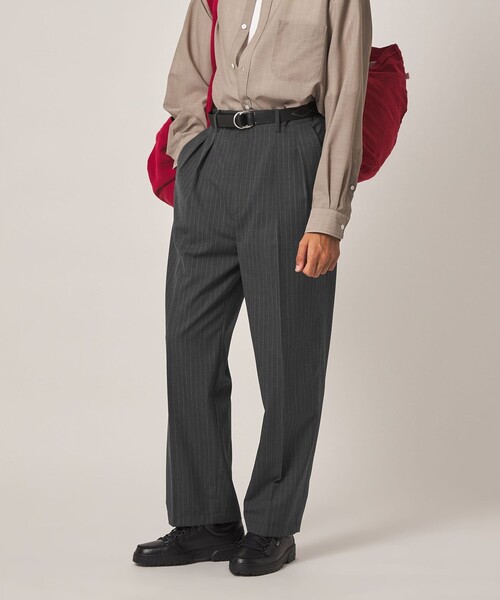 ■美品steven alan スティーブンアラン 2プリーツワイドスラックス STEVEN ALAN（スティーブンアラン） ワイドパンツ スラックス TW