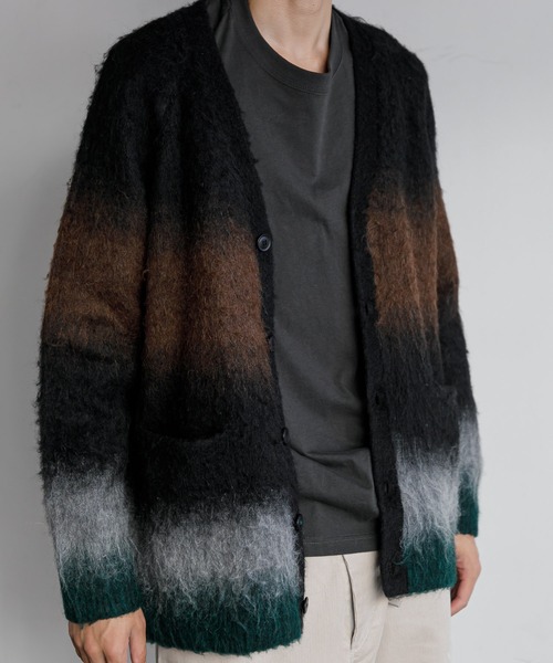 「AMERICAN RAG CIE」 ニットカーディガン L レッド メンズ_画像8