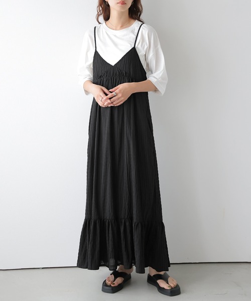 ワンピース 夏 バックリボン ジャガード キャミワンピース : ZOZOTOWN
