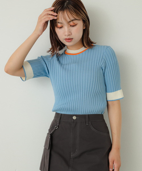 「SENSE OF PLACE by URBAN RESEARCH」 半袖ニット ONE ベージュ レディース_画像5