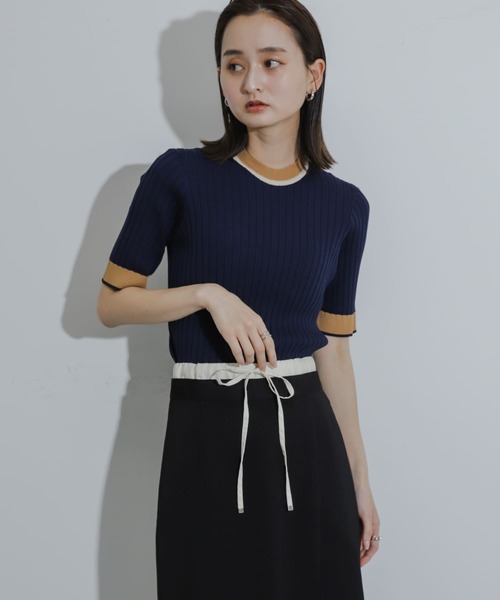 「SENSE OF PLACE by URBAN RESEARCH」 半袖ニット ONE ベージュ レディース_画像7