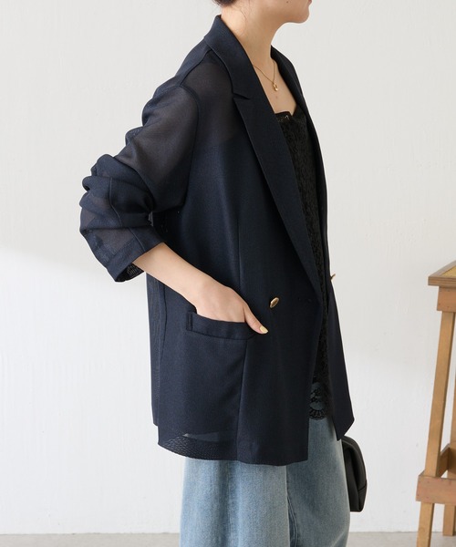 「COLLAGE GALLARDAGALANTE」 テーラードジャケット FREE グレー レディース_画像7