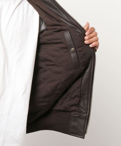 HOUSTON ブルゾン アウター 「HOUSTON」LEATHER MA-1 メンズ