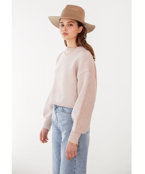 ALEXIA STAM（アリシアスタン） ニット セーター Puff Sleeve Cropped