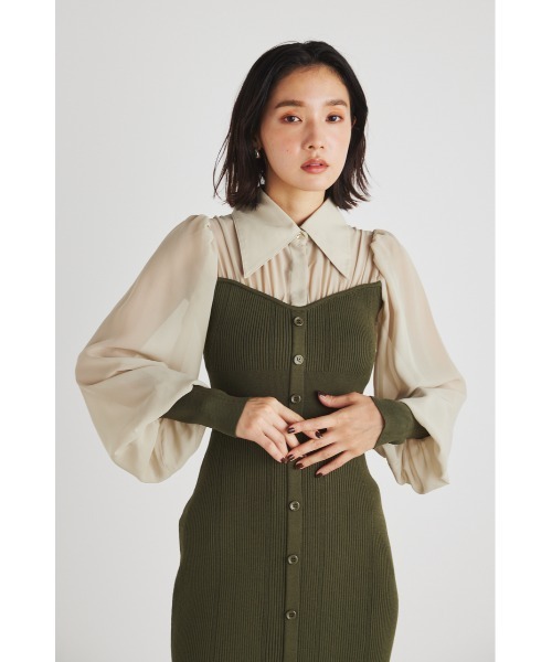 専用絶対厳禁♥Radyシャツニットワンピースその他含め２点セット新品未使用未開封 rienda ワンピース シャツコンビタイトニットワンピース