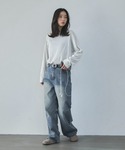 tシャツ スラブ調オーバーシアートップス レディースの詳細画像4
