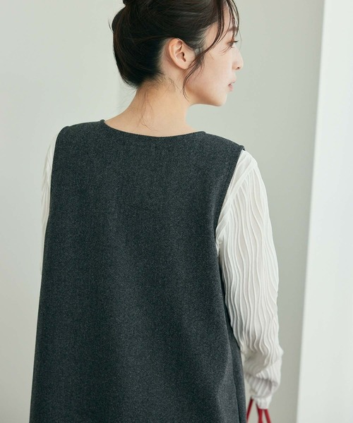 Rene 21SS ドライタッチ ウォッシャブル 袖フリルワンピース 38 Rene 21SS ドライタッチ ウォッシャブル 袖フリルワンピース 38