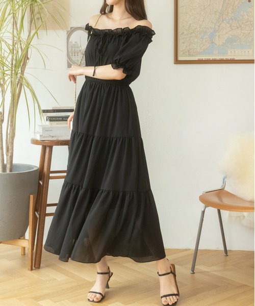 (bettyさん専用)SEE BY CHLOE　ワンピース　シフォン Ada. ワンピース 2WAYオフショルティアードシフォンワンピース