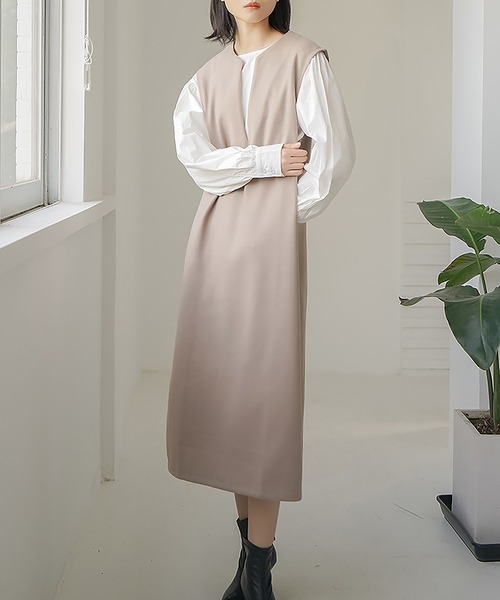 ワンピース Dahlia tunic set up beige ANDMARY】Dahlia tunic set up