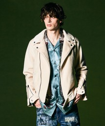 glamb（グラム） 革ジャン ライダース Synth Haircalf Riders JKT