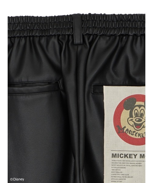 Ameri パンツ Disney MICKEY TAG SYNTHETIC LEATHER PANTS