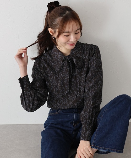 BLUEEAST（ブルーイースト） ブラウス シャツ ボウタイリボンブラウス