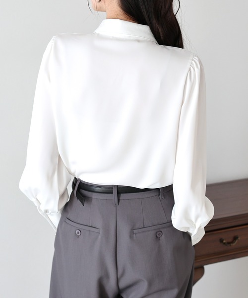 BLUEEAST（ブルーイースト） ブラウス シャツ ボウタイリボンブラウス